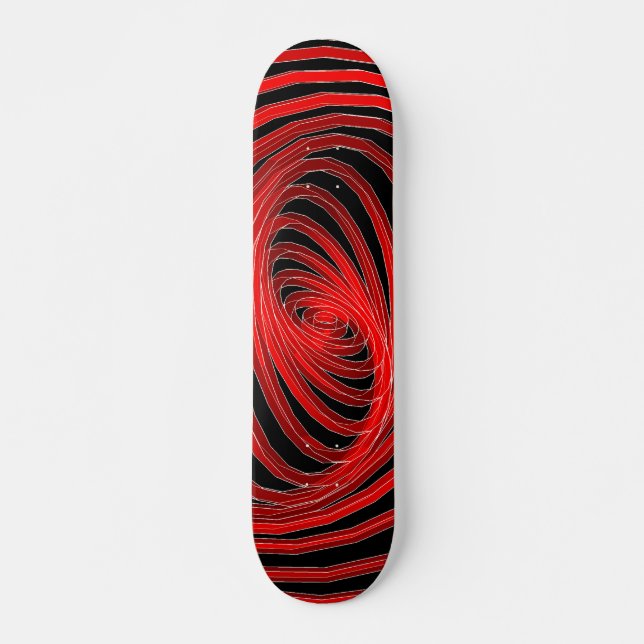 Gráficos en espiral rojo y negro: Skateboard Perso (Anverso )