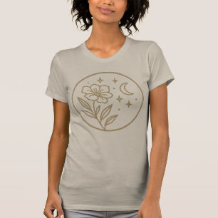 Gráficos modernos de flores Camiseta delgada para