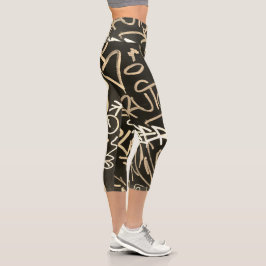 Grafiti urbano Sepia Style Capri Leggings