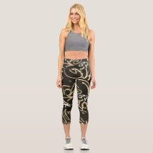 Grafiti urbano Sepia Style Capri Leggings