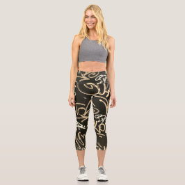 Grafiti urbano Sepia Style Capri Leggings