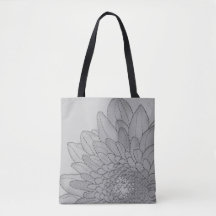 Grafito gris girasol grande | Bolsa de Tote