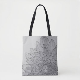 Grafito gris girasol grande | Bolsa de Tote