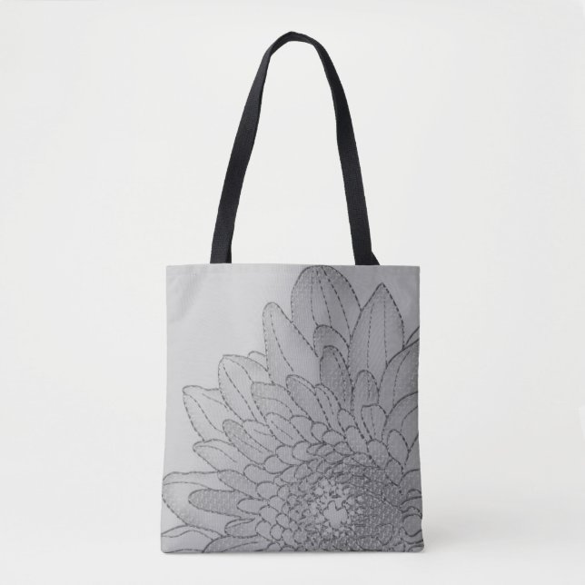 Grafito gris girasol grande | Bolsa de Tote (Anverso)
