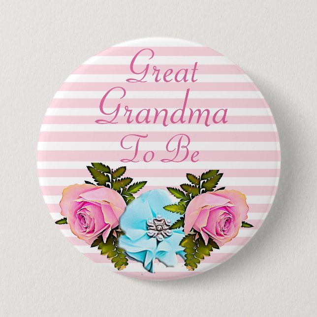 Gran abuela a ser botón de Baby Shower (Anverso)