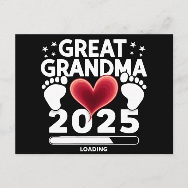 Gran abuela cargando Invitación de embarazo 2025 (Anverso)