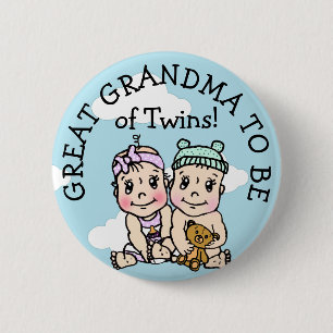 Gran Abuela para ser de gemelos, botón Baby Shower