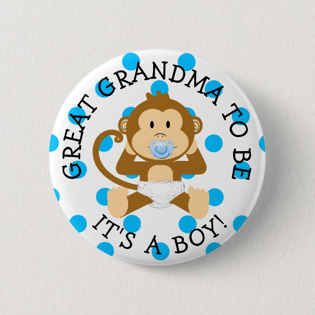 Gran Abuela para ser el botón de Baby Shower de un (Anverso)