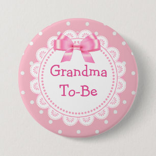 Gran Abuela para ser Punto Rosado Botón Baby Showe