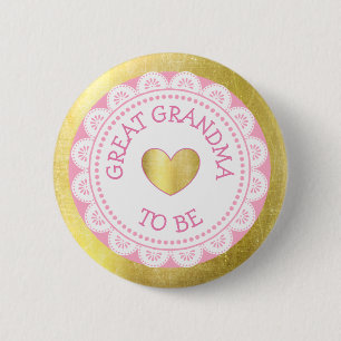 Gran Abuela para ser rosada y botón de Baby Shower
