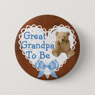 Gran abuelo a ser botón azul de Brown Baby Shower