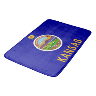 Gran alfombra de baño con bandera de Kansas, Estad