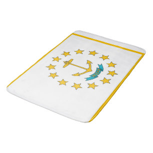 Gran alfombra de baño con bandera de Rhode Island,