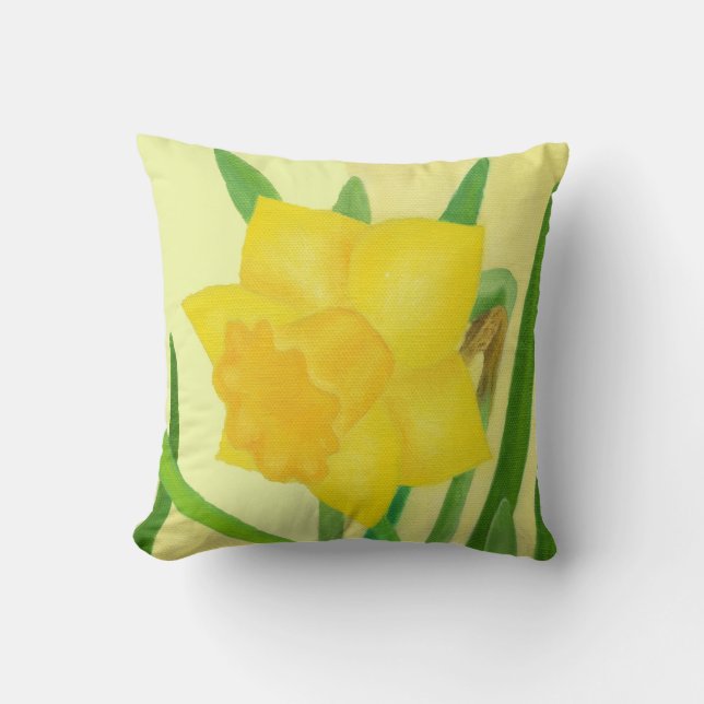 Gran almohada amarilla de lanzamiento de Daffodil (Anverso)
