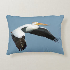 Gran almohada de acento pelícano blanco