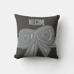 Gran Almohada Negra con Lazo