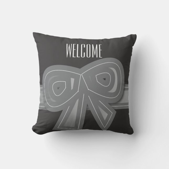 Gran Almohada Negra con Lazo (Anverso)