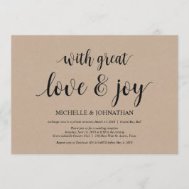 Gran amor y alegría, invitaciones de boda Elopemen