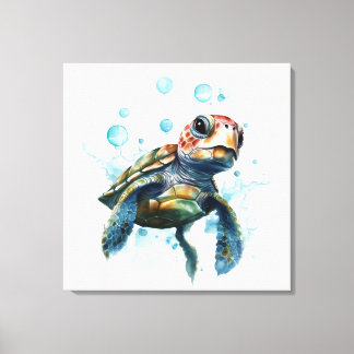 Gran arte acuático de tortuga marina para bebés