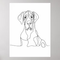 Gran arte de la línea Dane pintado a mano