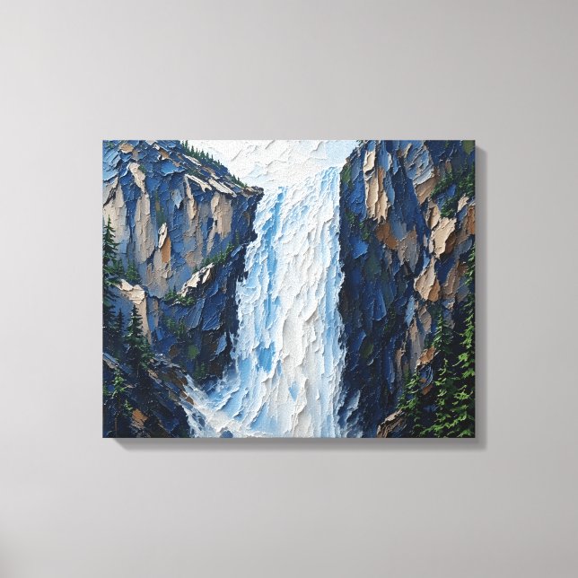Gran arte de pared de cascada | Lienzo envuelto pr (Anverso)