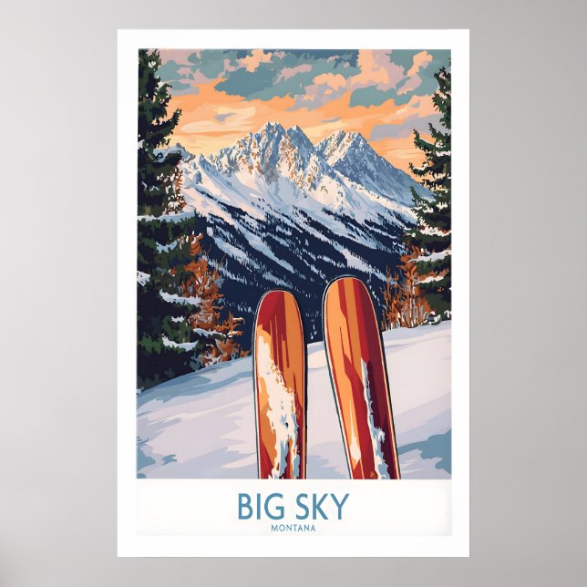 Gran Arte de Pared Sky Poster de Esquí 1 (Frente)