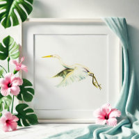 Gran arte tropical de la garza blanca