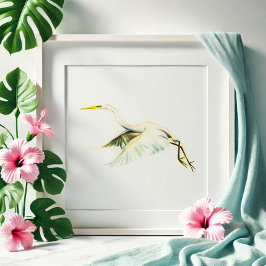 Gran arte tropical de la garza blanca