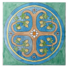 Gran azulejo cerámico al estilo siciliano "Lemon T