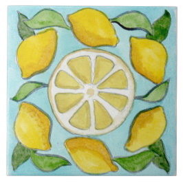 Gran azulejo cerámico al estilo siciliano "Lemons"