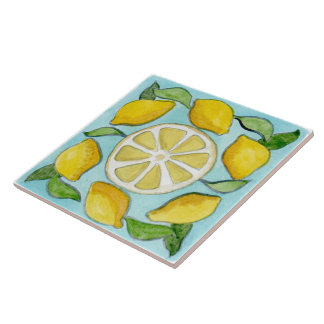 Gran azulejo cerámico al estilo siciliano "Lemons"
