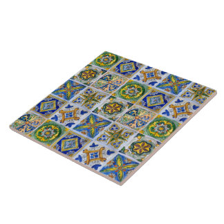 Gran azulejo cerámico de estilo siciliano "Sicilia