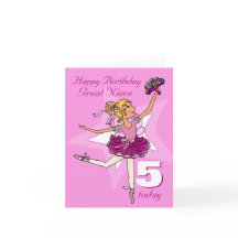 Gran bailarina de la sobrina cumpleaños tarjeta de