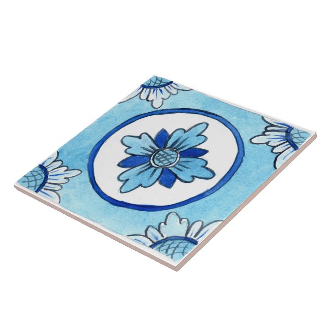 Gran baldosa cerámica de estilo siciliano "Castell (Lado)