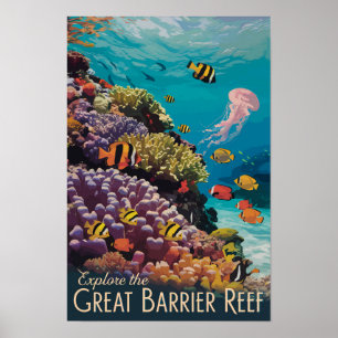 Gran Barrera de Coral Queensland Viaje Arte Vintag