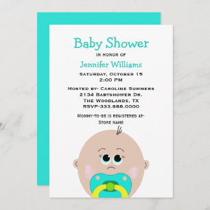 Gran bebé enfrenta invitación de Baby Shower