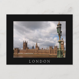 Gran Ben en la postal de texto negro de Londres