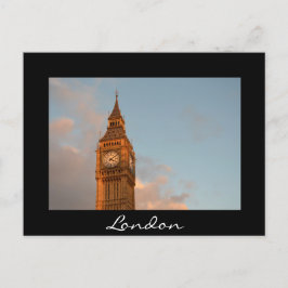 Gran Ben en la postal de texto negro de Londres