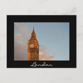 Gran Ben en la postal de texto negro de Londres