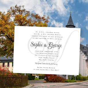 Gran Boda de Monograma Invitaciones en blanco y ne