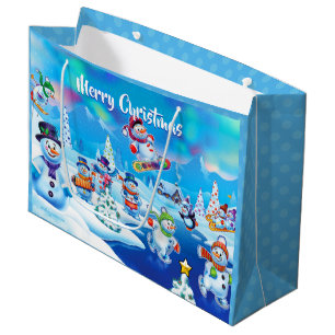 Gran bolsa de regalo brillante Winter Wonderland s
