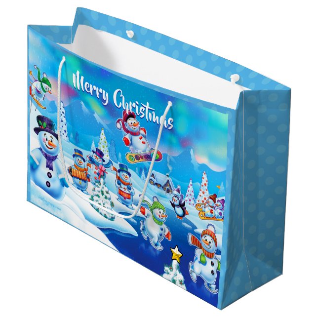 Gran bolsa de regalo brillante Winter Wonderland s (Angulo Anverso)