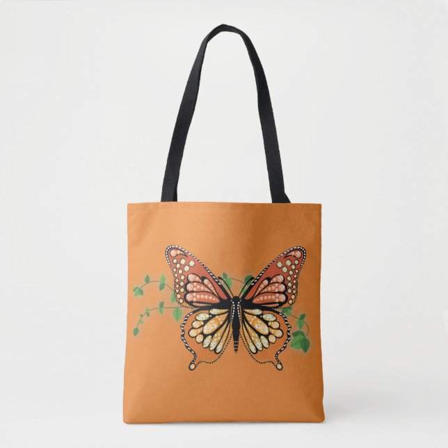 Gran Bolsa de Tote con diseño de mariposa monarca  (Anverso)