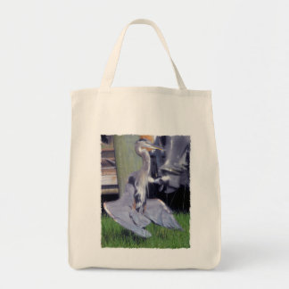Gran Bolsa de Tote con solárium de garza azul