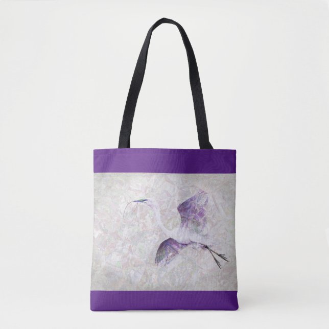 Gran Bolsa de Tote de Arte Digital Egret (Anverso)