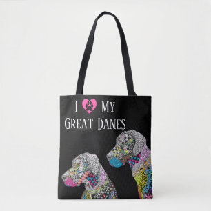 Gran Bolsa de Tote de los Grandes Daneses, dulce y