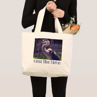 Gran Bolsa de Tote Grande de la garza azul