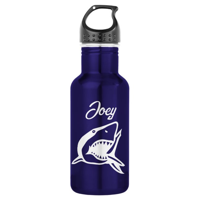 Gran botella de agua personalizada para tiburones  (Anverso)