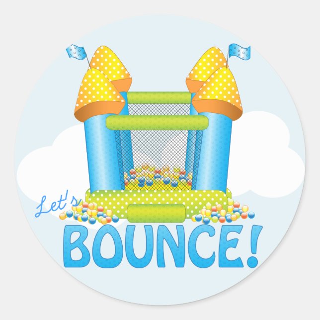 Gran Bouncy Bonza House Birthday Seal Pegatina (Anverso)