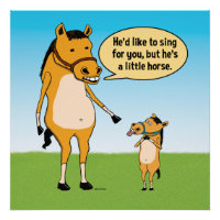 Gran Caballo Fundido y Pequeño Poster de Caballos